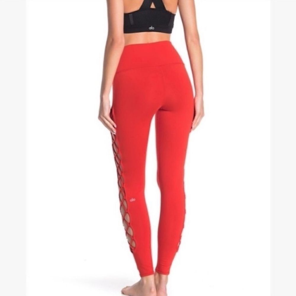 ALO Yoga Interlace Red High waisted Leggings
